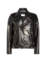 Bird Embroidered Style Women Leather Jacket