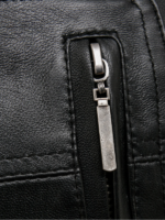 Black Mens Bomber Style Leather Jacket