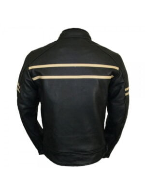Black Retro Style Men's Leather Fashion Jacket