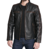 Black Rivet Antique Style Leather Jacket