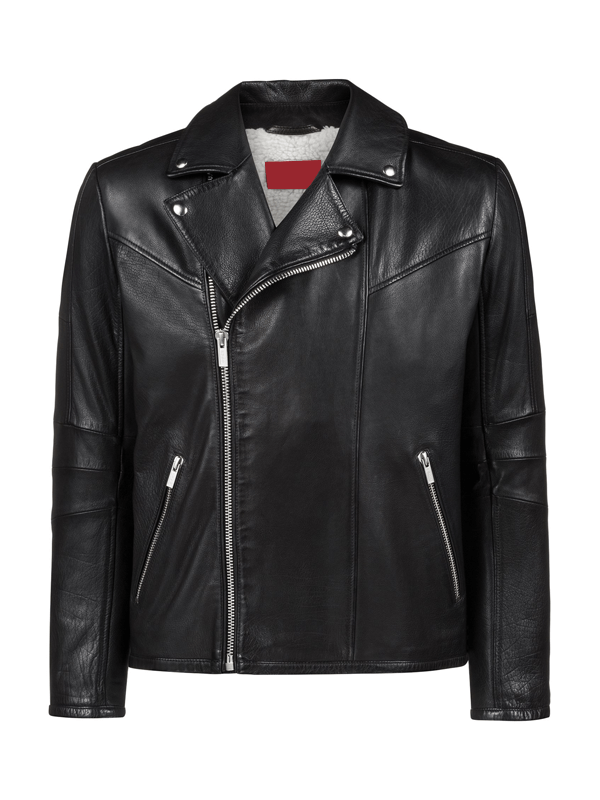 Black Zppier Biker Style Leather Fashion Jacket