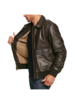Men Bomber Lamb Style Leather Jacket