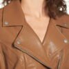 Brown Biker Style Women Leather Jacket