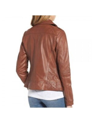 Brown Motorcycle Style Fashion Leather Jacket