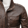 Brown Real Bomber Style Leather Jacket