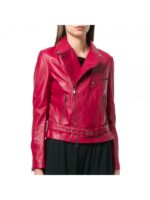 Classic Biker Style Women Leather Jacket