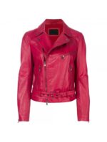 Classic Biker Style Women Leather Jacket