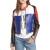Colorblock Biker Style Fashion Leather Jacket