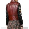 Embroidered Souvenir Biker Style Women Leather Jacket
