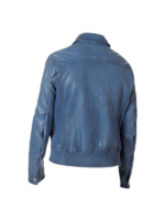 Garment Washed Bomber Style Leather Jacket