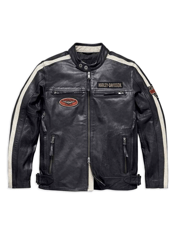 Harley Davidson Mens Motorcycle Mid-Weight Leather Jacket