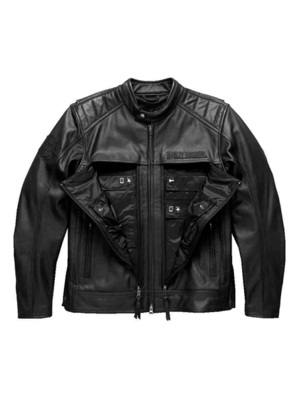 Harley Davidson Motorcycle Synthesis Pocket System Leather Jacket