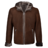Hooded Style Sheepskin Leather Jacket