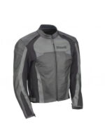 Kawasaki Black Grey Style Leather Motorcycle jacket