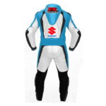 Men's Suzuki Blue and White Leather Motogp Suits