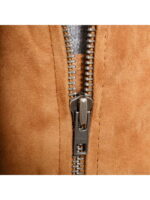 Mens Tan Suede Bomber Style Leather Jacket
