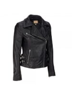 Mehroon Fur Collar Style Women Leather Jacket