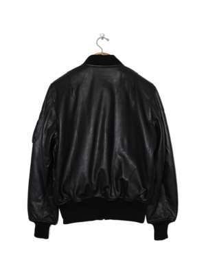 Sleeve Pocket Bomber Style Leather JacketSleeve Pocket Bomber Style Leather Jacket
