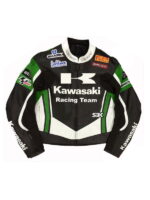 Suzuki Kawasaki Style Leather Motorcycle Jacket