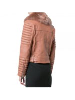 Women Moto Bomber Style Leather jacket
