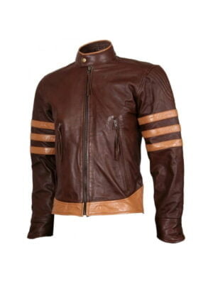 Men Brown Style Celebrities Leather Jacket