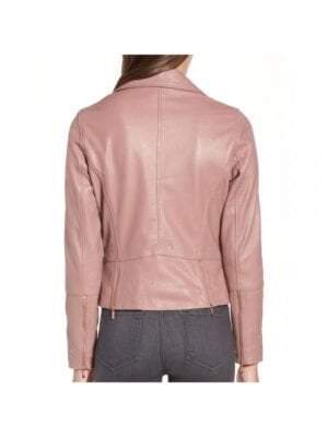 Notch Collar Biker Style Fashion Leather Jacket