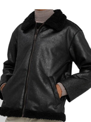 Black Faux Style leather jacket