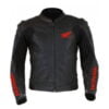 Black Honda Motorbike Style Leather Jacket