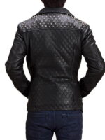Black Studded Style Leather Biker Jacket
