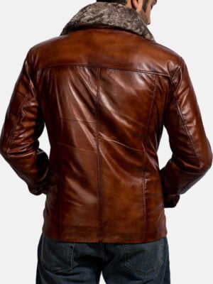 Evan Hart Fur Brown Style Leather Jacket
