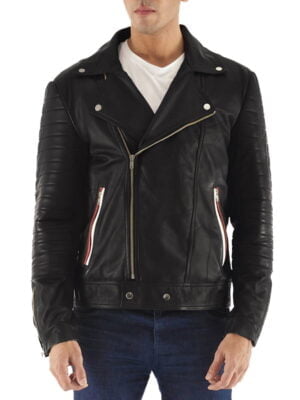 Highfield Black Style Leather Biker Jacket
