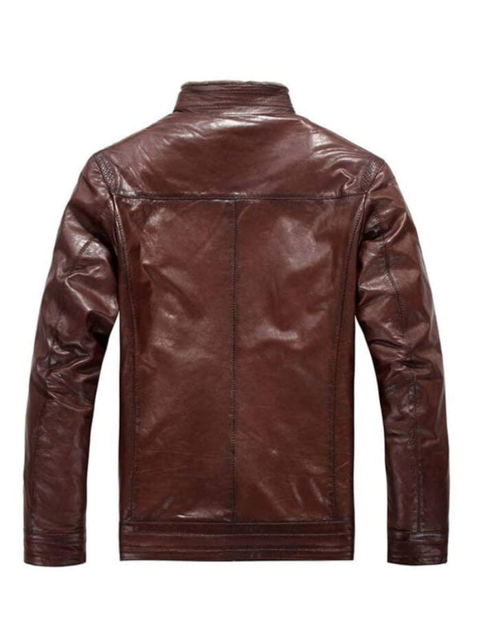 Men's Leather Shearling Bomber Jacket