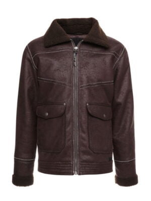 Turn-down collar Style Leather Jacket