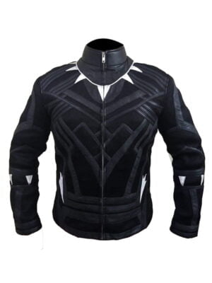 Black Panther Knitted Fabric & Leather Jackets
