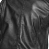 LEATHER BIKER JACKET WITH QUILTED SHOULDERS