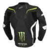 Monster Black White Green Leather Motorcycle Jacket