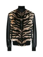 Animal Print Mens Leather Jacket