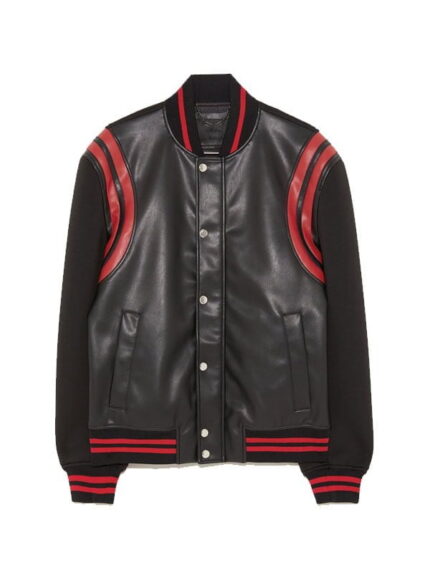 Mens Technical Leather Bomber Jacket