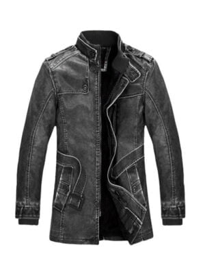 Punk Gothic Washed Real Mens Leather Biker Jacket