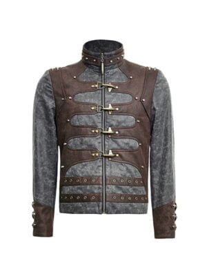 Stand Up Zipped Short Punk Leather Jackets