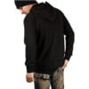 Striking Symmetric Leather Contrast Accent Zip Hoodie