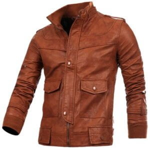 Men's-Antique-Tan-Four-Pocket-Motorcycle-Leather-Jacket