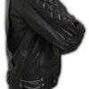 Mens Quilted Side Lace-Up Designers Biker Leather Jacket1