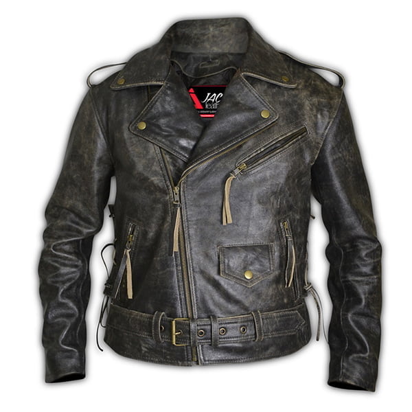フード Leather Menのclassic Side Lace Police Style Motorcycle Leather ...