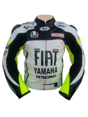 VR46 Yamaha Fiat Motorcycle Leather Jacket Motogp Jacket