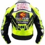 Mens Green Honda Nastro Motorcycle Race Leather Jacket.