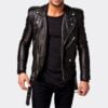 Men Leather Jacket Motorcycle Black Slim fit Biker Genuine lambskin jacket
