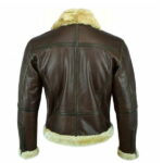 Mens Air Force Pilot Flight Aviator Fur Bomber Brown Genuine Leather Jacket