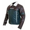 Men's Fashion Leather Jacket with Soft Fur Collar