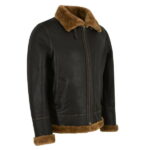 Real Shearling B3 Sheepskin Leather Brown Flying Fur Jacket